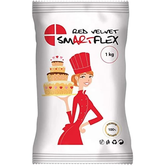 Detalle de SmartFlex Fondant Red Velvet, 1 kg – Zuckerpaste zum Abdecken und Dekorieren