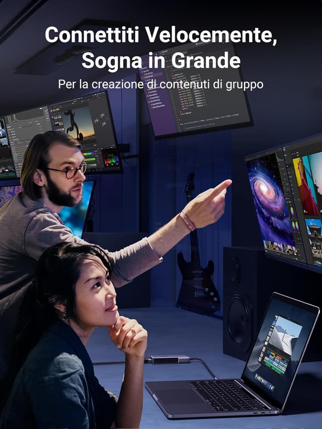 Detalle de UGREEN Adattatore USB-C Ethernet RJ45 5 Gbps con WOL, Auto MDI/MDIX e alluminio