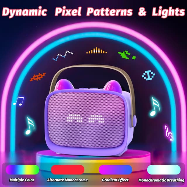 Thumbnail 3 de Mini Karaoke Machine Portable MP3 Player with 2 Mics