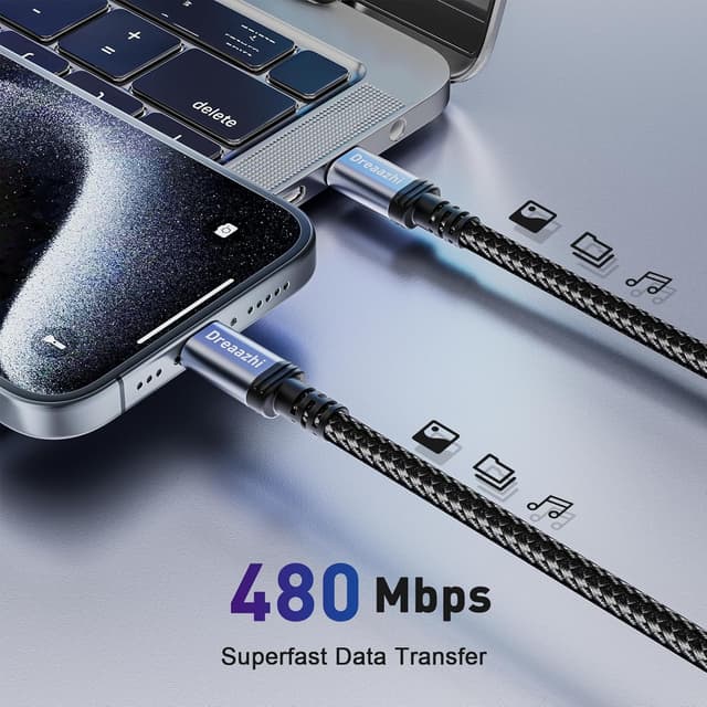 Detalle 2 de Dreaazhi 5 m USB‑C‑Ladekabel 240W 🔌