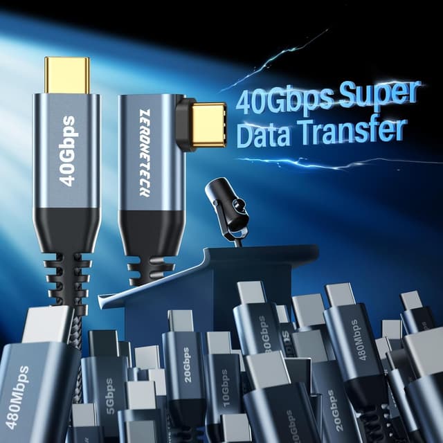 Detalle de ZeroneTeck USB C Monitor Cable 8K 3.3ft