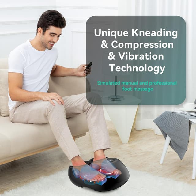 Detalle 2 de Snailax Shiatsu Foot Massager with Heat, Kneading & Vibration (Size 12) with Remote Control