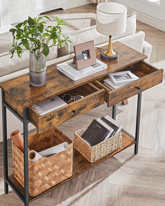 Thumbnail 4 de VASAGLE LNT015B01 Tavolo consolle 2 cassetti