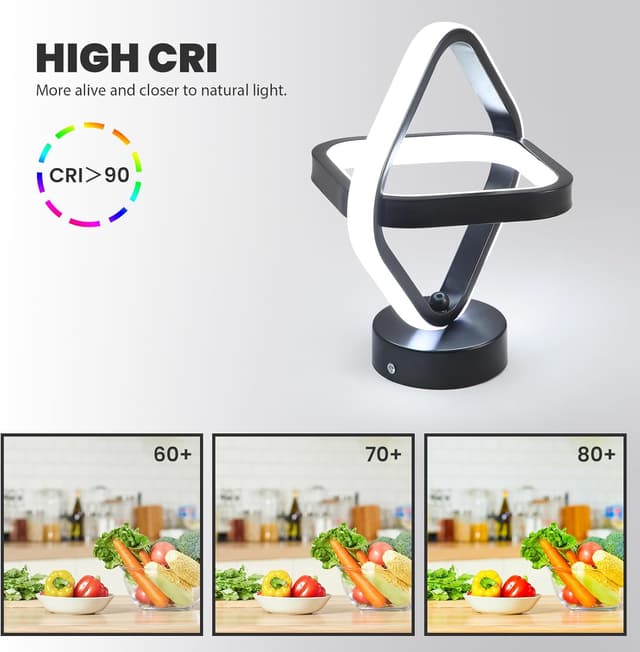 Detalle de Goeco plafonnier LED 22W noir moderne (25×25×22 cm) – lumière blanche froide 6500K