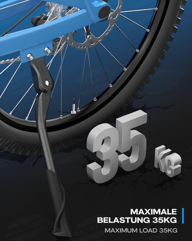 Detalle de WATSABRO höhenverstellbarer Seitenständer für 24–29 Zoll (E-Bike/MTB)