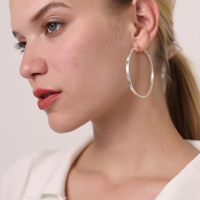 Detalle de LOUMILEO Silber 925 Creolen 70 mm