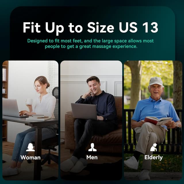 Thumbnail 6 de Snailax Shiatsu Foot Massager with Heat, Kneading & Vibration (Size 12) with Remote Control