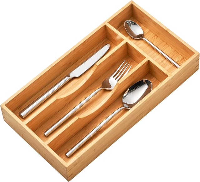 Thumbnail 6 de Umilife Bamboo Kitchen Drawer Organizer 9-Inch Silverware Tray 🍽