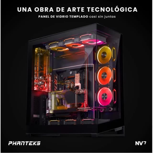 Detalle 2 de Phanteks NV7 D‑RGB Full Tower cristal templado USB-C negra 🖥