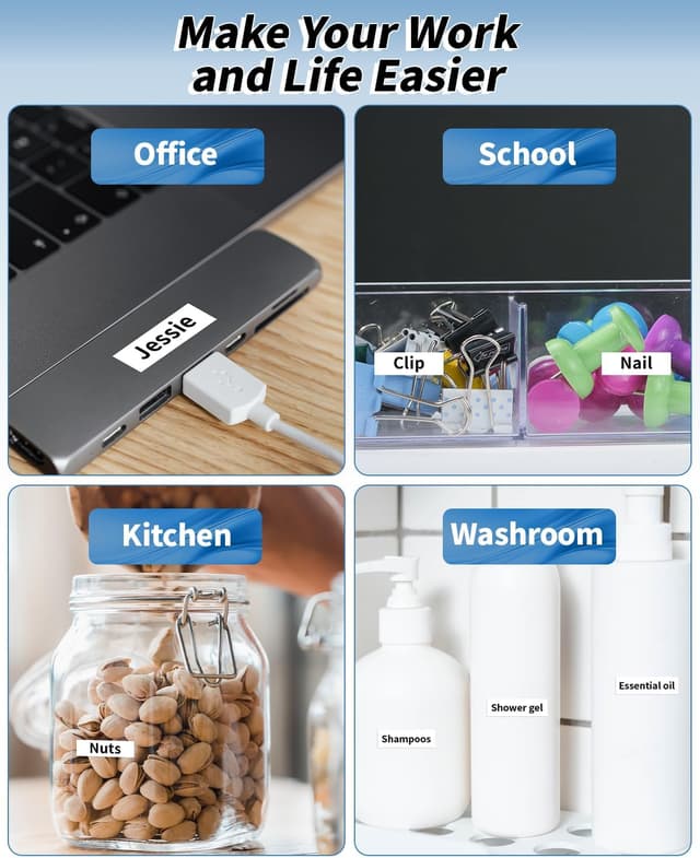 Detalle 2 de Lot de 3 rubans Aken compatibles Dymo LetraTag 91201 noir sur blanc (12 mm x 4 m) plastique