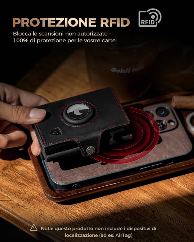 Detalle 2 de LORZOR portafoglio airtag slim con RFID