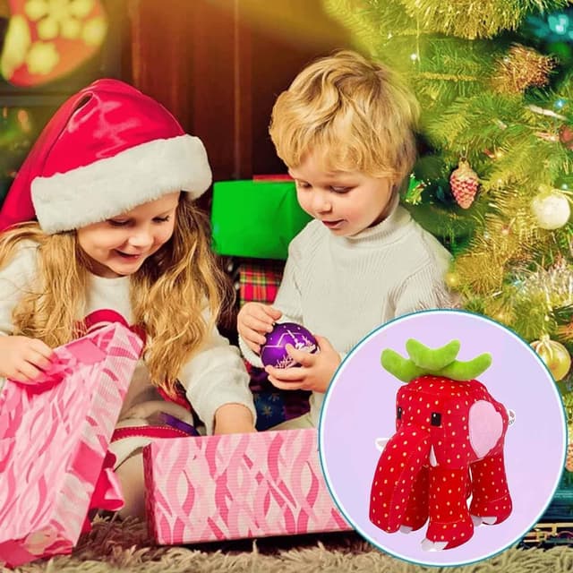 Detalle 2 de HMJMJC 67 Plush brainrot-style strawberry elephant stuffed toy