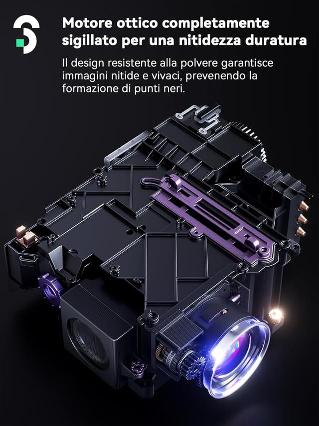 Detalle de Soomfon SK3 Smart Proiettore Portatile con WiFi e Bluetooth, 1080P e rotazione 360°