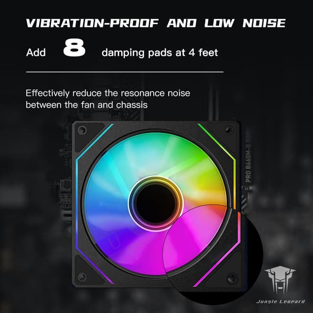 Detalle 1 de TZMRIT Prism 4 Pro RGB 120-mm Lüfter Schwarz (Reverse, 5V 3-Pin) für ARGB-Motherboard-Synchronisation