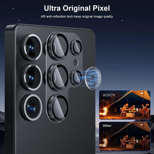 Detalle de WSKEN S25 Ultra camera lens protector