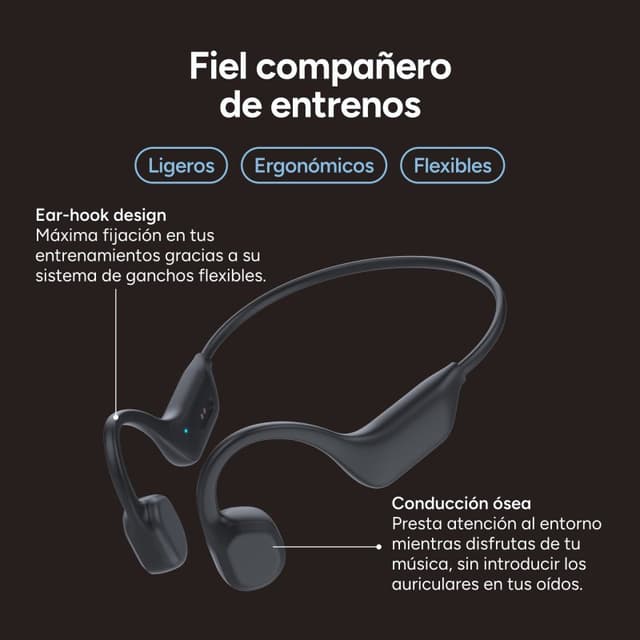 Detalle 2 de ksix Astro 2 auriculares conducción ósea 7 h