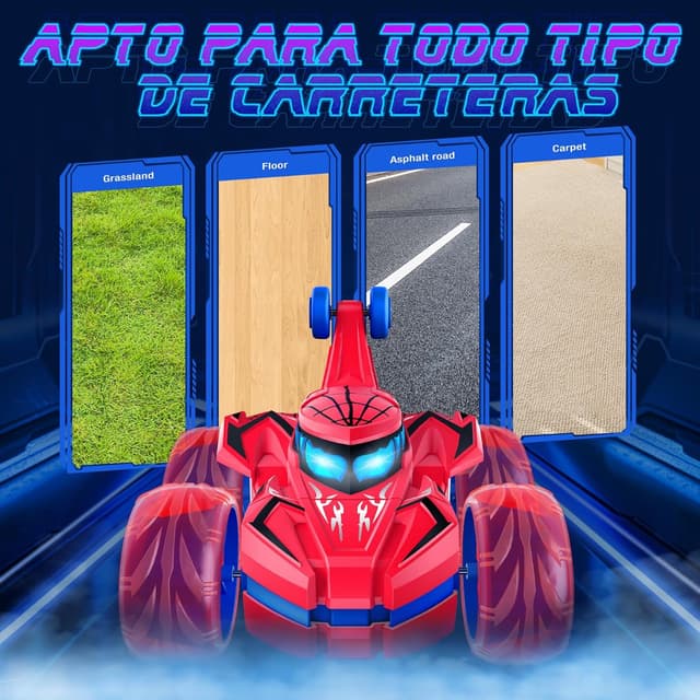Detalle de Ophy Spider Car, auto telecomandata RC con rotazione 360° e luci LED