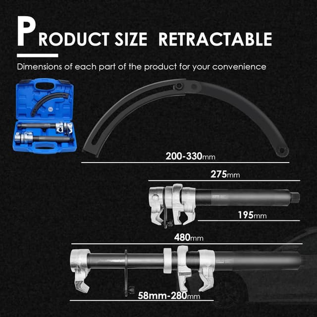 Detalle 2 de CCLIFE 2 pezzi compressore per molle ammortizzatore auto, capacità fino a 1,2T