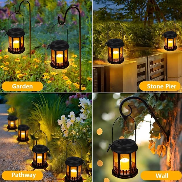 Thumbnail 1 de Yowin Lanterne da Esterno 4 Pezzi nero