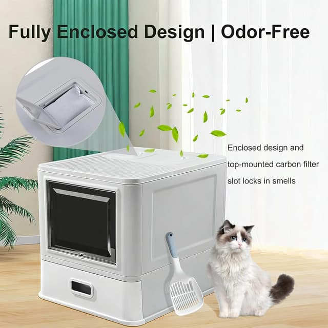 Detalle de Marchul Enclosed Stainless Steel Cat Litter Box 🐱