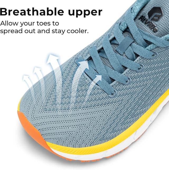 Detalle de FitVille Extra Weite Laufschuhe für Herren – gedämpfte, atmungsaktive Joggingschuhe mit breiter Zehenbox