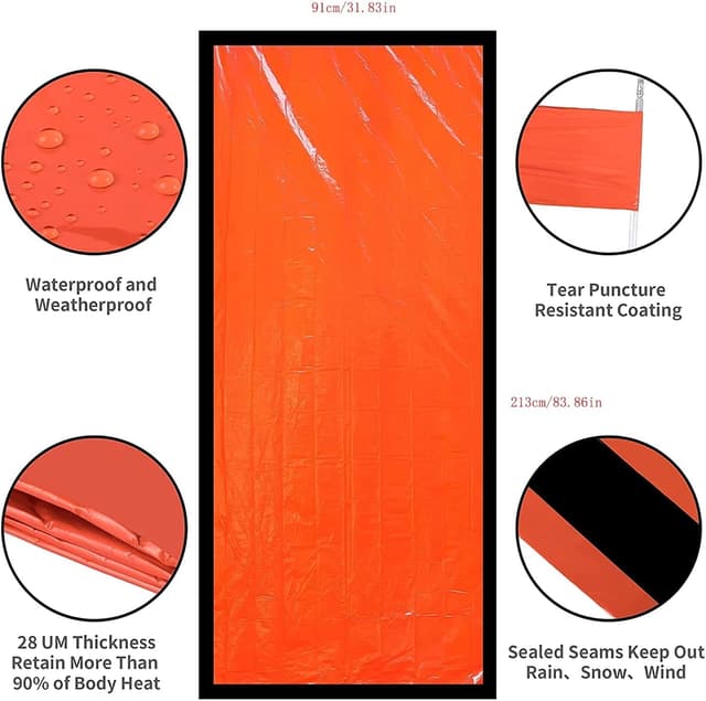 Thumbnail 1 de HONYAO Survival Sleeping Bag for Outdoors, 2 pack