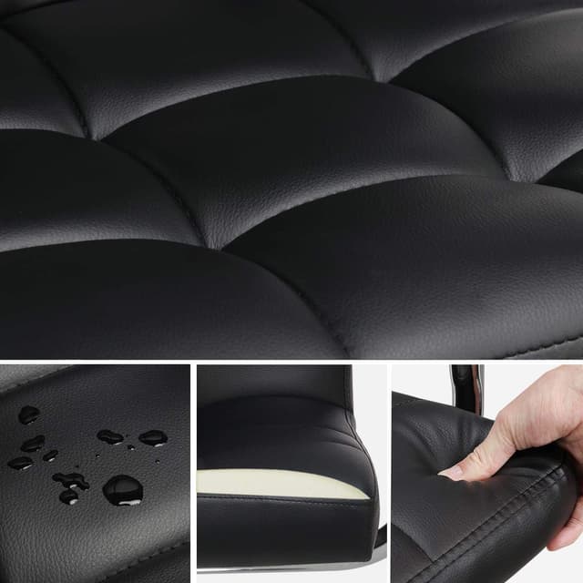 Detalle de Yaheetech sedia da ufficio girevole 360° con altezza regolabile e schienale imbottito in ecopelle