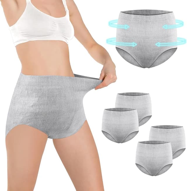 Detalle de Culottes post-accouchement jetables ACWOO (lot de 4) : slips maternité taille haute pour incontinence et césarienne