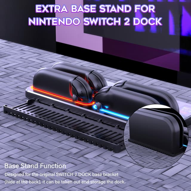 Detalle de Ladestation für Switch 2 Joy-Con Controller (8 Spielkartensteckplätze) mit Dock-Storage für 4 Joy-Con