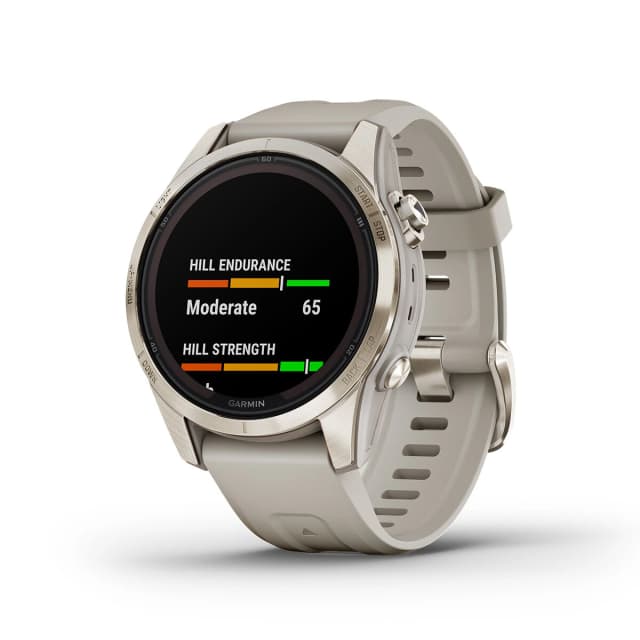 Detalle 2 de Garmin Fenix 7S Pro Zafiro Solar (reacondicionado a estrenar) con carga solar y GPS multideporte