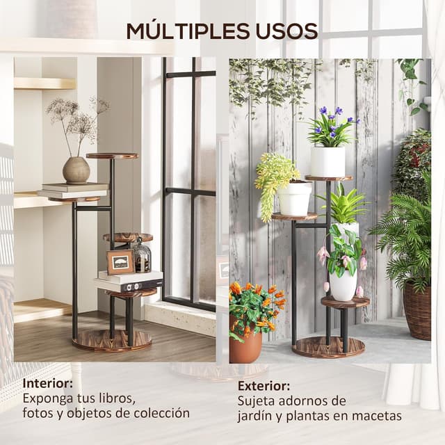 Thumbnail 5 de Outsunny Estantería para Plantas 5 Niveles Madera y Acero 🌱