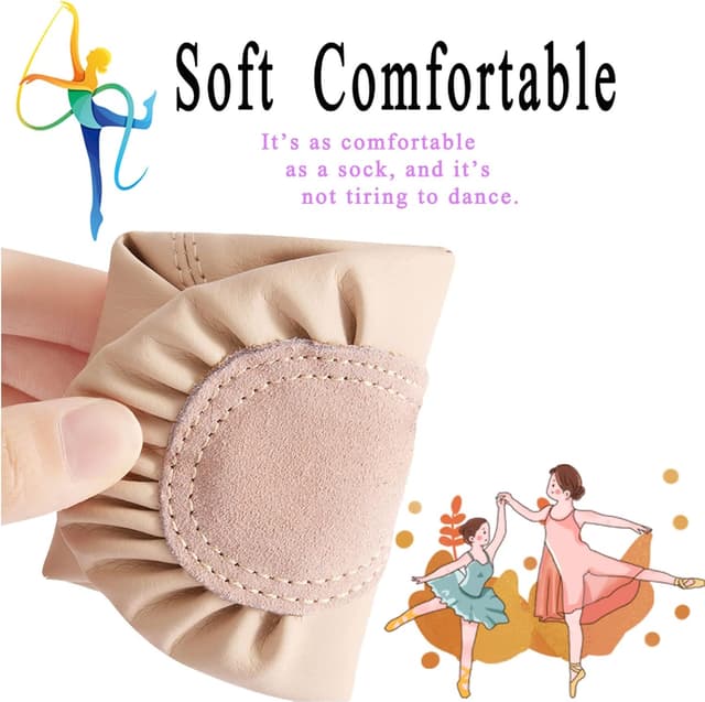 Detalle de TETSUO Girls Ballet Shoes – Indoor ballet flats for kids, toddlers, yoga & gym practice