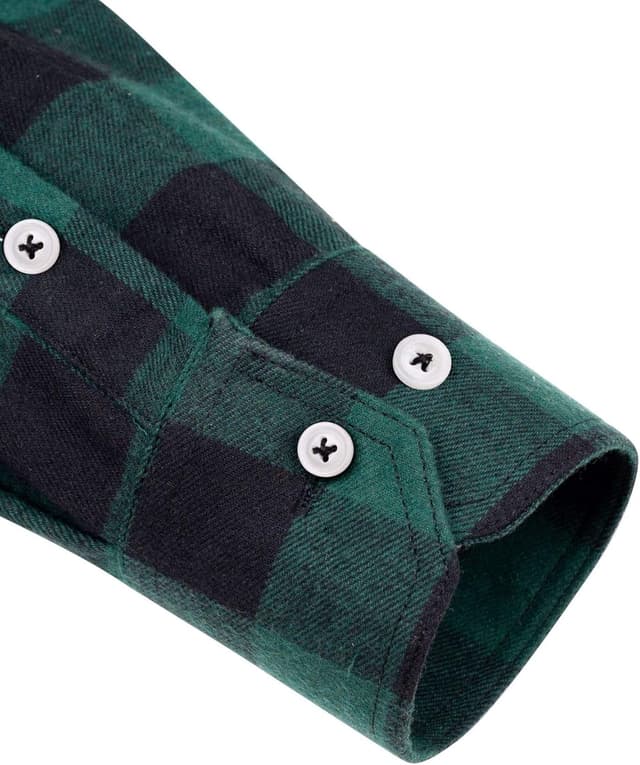 Detalle de siliteelon Herren Karo-Flanellhemd mit Brusttasche (Langarm, Regular Fit) aus Baumwolle