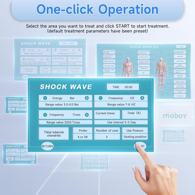 Detalle de MODOY ESWT03 Radial Shockwave Therapy Machine (FSA/HSA Eligible) for At-Home & Clinic Use