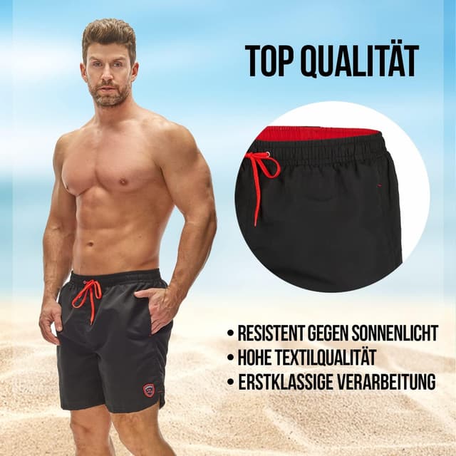 Detalle 1 de Zagano Herren-Badeshorts schnelltrocknend S-6XL