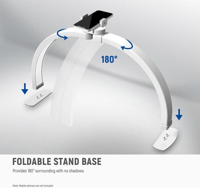 Detalle de Neewer Basics HM04-D 23" Half Moon Nail Light with Phone Mount (308 LEDs, 28W) desk lamp