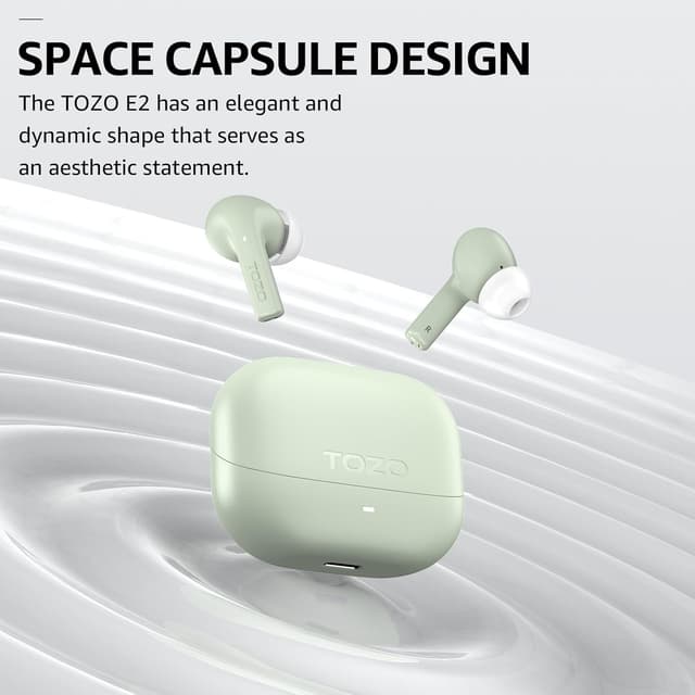 Detalle 2 de TOZO E2 Wireless Earbuds (Bluetooth 5.3) with 32 EQ presets, app customisation & IPX6