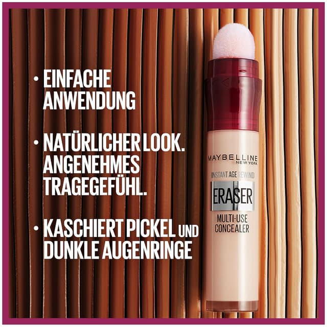 Detalle 2 de Maybelline New York Instant Anti-Age Effekt Löscher Concealer Nr. 04 Honey (6,8 ml) – Mikro-Lösch-Applikator gegen Augenringe & Falten