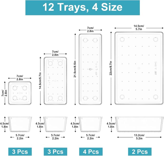 Detalle 2 de Radikor organizer cassetti 12 pezzi in plastica