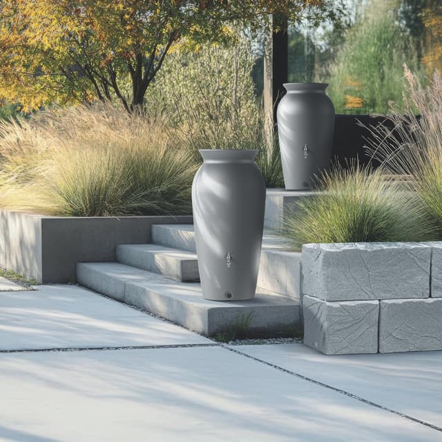 Detalle de YourCasa Regentonne 230L (120–230 Liter) aus frostsicherem Kunststoff mit Filterkorb & Wasserhahn