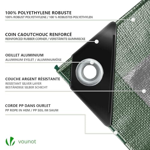 Thumbnail 1 de VOUNOT Lona impermeable 2x3 m 240 g/m² 🌧