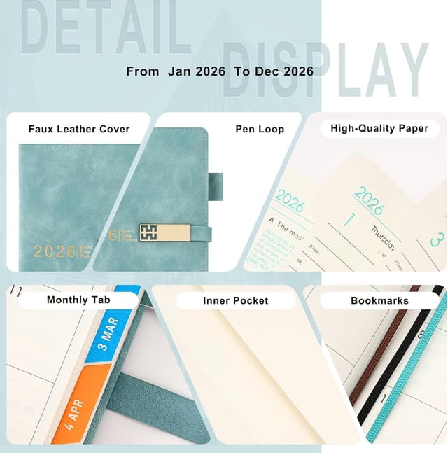 Detalle 2 de Diario 2026 A5 1 pagina al giorno