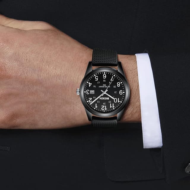 Thumbnail 6 de Herren Analog Quarz Uhr 30m