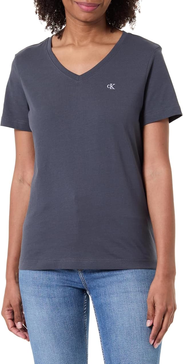 Detalle de Calvin Klein Donna T-Shirt Maniche Corte Archive con scollo a V