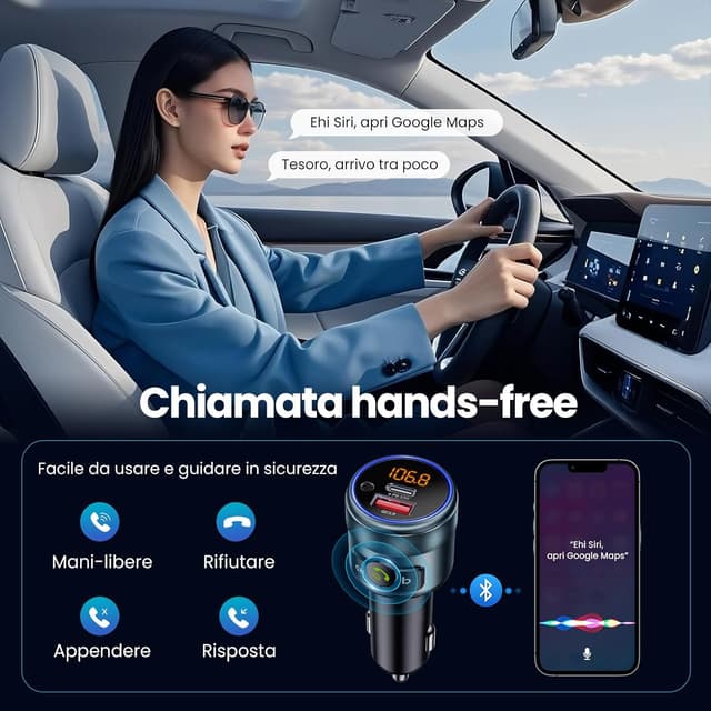 Thumbnail 4 de GizmoVine Trasmettitore FM per auto con Bluetooth 5.3