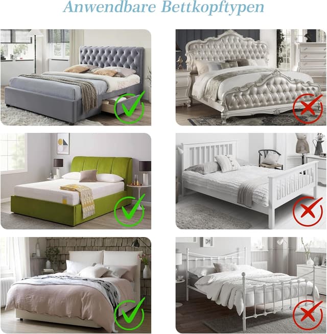 Detalle de TAOCOCO Copri Testata Letto Matrimoniale in velour stretch nero, 180-200 cm