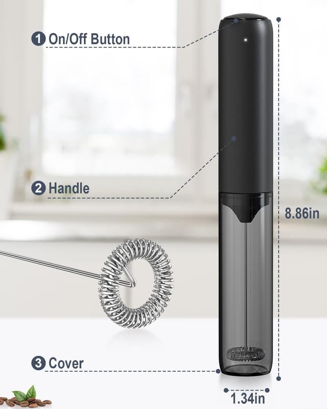 Detalle de Montalatte elettrico ricaricabile portatile mini per cappuccino e cioccolata calda