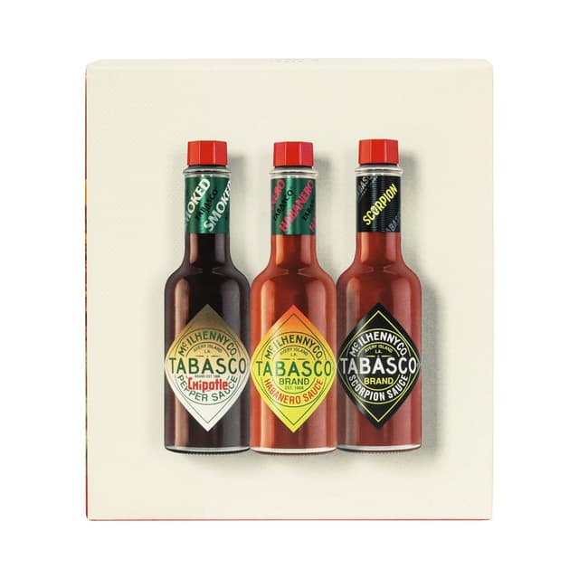 Detalle 2 de Tabasco Hot Sauce Geschenkset (3er-Pack) mit Scorpion, Habanero & Chipotle – scharfe Soße im 60-ml-Set