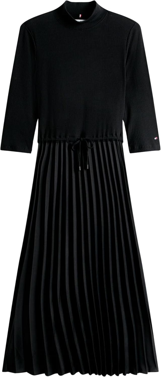 Thumbnail 4 de Tommy Hilfiger Women’s Slim Rib Mix Midi Dress with Mock Neck