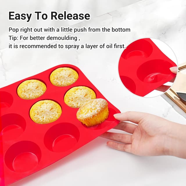 Detalle 2 de Redfly 2 Pack Silicone Muffin Pan 12 ๐ง